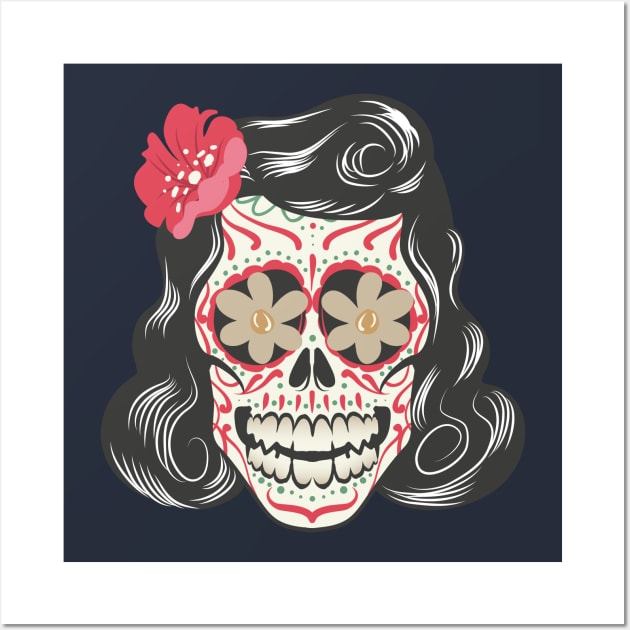 SUGAR SKULL FEMINIME Wall Art by Mako Design 